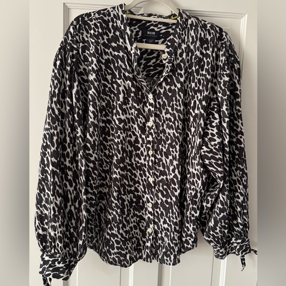 Anthropologie Black and White Button Down Shirt